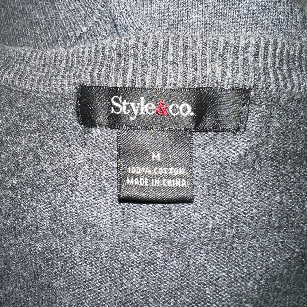 Style & Co Dark Gray Button Down Sweater/Cardigan (M) - Picture 5 of 5